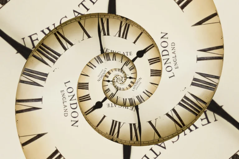 picture of an abstract spiral clock symbolising national clinical psychology service answer to the question How long do I see a Clinical Psychologist for?